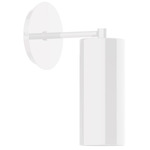 J-Series Cylinder Straight Arm Wall Light - White Gloss