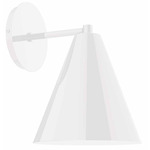 J-Series Cone Straight Arm Wall Light - White Gloss