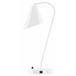 J-Series Jasmine Table Lamp with USB Port - White Gloss