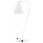 J-Series Dome Table Lamp with USB Port - White Gloss