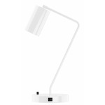 J-Series Cylinder Table Lamp with USB Port - White Gloss