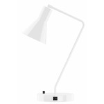 J-Series Funnel Table Lamp with USB Port - White Gloss
