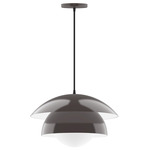 Nest Cord Hung Pendant with Glass Globe - Architectural Bronze / Opal