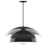 Nest Cord Hung Pendant with Glass Globe - Black / Opal