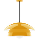 Nest Cord Hung Pendant with Glass Globe - Bright Yellow / Opal