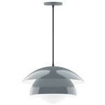 Nest Cord Hung Pendant with Glass Globe - Slate Gray / Opal