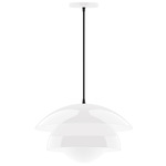 Nest Cord Hung Pendant with Glass Globe - White / Opal