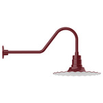 Radial Gooseneck Outdoor Wall Light - Barn Red / White