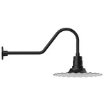 Radial Gooseneck Outdoor Wall Light - Black / White