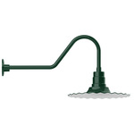 Radial Gooseneck Outdoor Wall Light - Forest Green / White