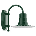 Radial Outdoor Wall Light - Forest Green / White