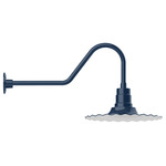 Radial Gooseneck Outdoor Wall Light - Navy / White