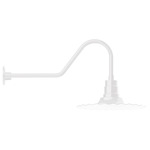 Radial Gooseneck Outdoor Wall Light - White / White