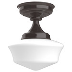 Schoolhouse Ceiling Light - Architectural Bronze / Opal