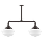 Schoolhouse Linear Pendant - Architectural Bronze / Opal