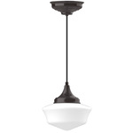 Schoolhouse Pendant - Architectural Bronze / Opal