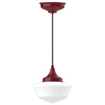 Schoolhouse Pendant - Barn Red / Opal