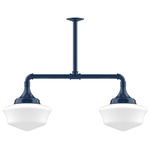 Schoolhouse Linear Pendant - Navy / Opal