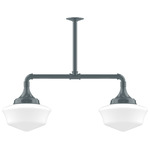 Schoolhouse Linear Pendant - Slate Gray / Opal