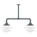 Schoolhouse Linear Pendant - Slate Gray / Opal