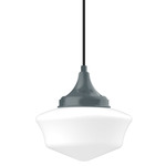 Schoolhouse Pendant - Slate Gray / Opal