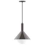 Stack Chase Pendant with Glass Globe - Architectural Bronze / Opal