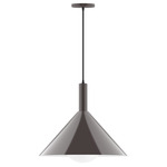Stack Chase Pendant with Glass Globe - Architectural Bronze / Opal