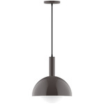 Stack Ray Pendant with Glass Globe - Architectural Bronze / Opal