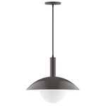 Stack Glow Pendant with Glass Globe - Architectural Bronze / Opal