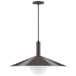 Stack Zing Pendant with Glass Globe - Architectural Bronze / Opal
