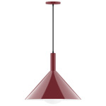 Stack Chase Pendant with Glass Globe - Barn Red / Opal