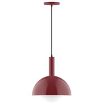 Stack Ray Pendant with Glass Globe - Barn Red / Opal