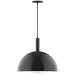 Stack Ray Pendant with Glass Globe - Black / Opal