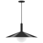 Stack Zing Pendant with Glass Globe - Black / Opal