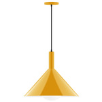 Stack Chase Pendant with Glass Globe - Bright Yellow / Opal
