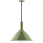 Stack Cone Globe Pendant - Fern Green / Opal