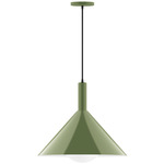 Stack Chase Pendant with Glass Globe - Fern Green / Opal