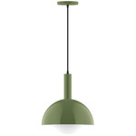 Stack Dome Globe Pendant - Fern Green / Opal