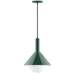 Stack Chase Pendant with Glass Globe - Forest Green / Opal