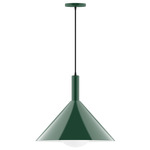Stack Chase Pendant with Glass Globe - Forest Green / Opal