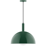 Stack Dome Globe Pendant - Forest Green / Opal