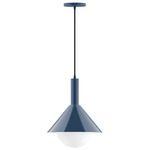 Stack Chase Pendant with Glass Globe - Navy / Opal