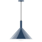 Stack Chase Pendant with Glass Globe - Navy / Opal