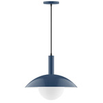 Stack Glow Pendant with Glass Globe - Navy / Opal