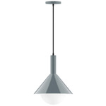 Stack Chase Pendant with Glass Globe - Slate Gray / Opal