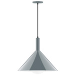 Stack Chase Pendant with Glass Globe - Slate Gray / Opal