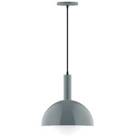 Stack Ray Pendant with Glass Globe - Slate Gray / Opal