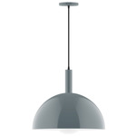 Stack Ray Pendant with Glass Globe - Slate Gray / Opal