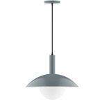 Stack Half Dome Globe Pendant - Slate Gray / Opal