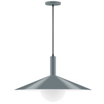 Stack Shallow Cone Globe Pendant - Slate Gray / Opal